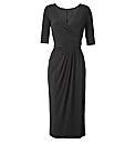 Plain Mock Wrap Midi Dress 45in