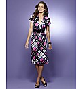 Print Dress with Belt Length 41in