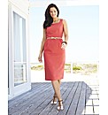 Linen Shift Dress With Belt 41in