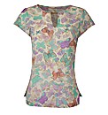 Print Cap Sleeve Blouse