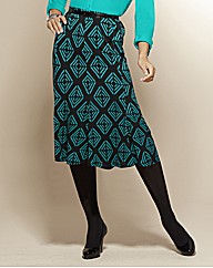 Print Jersey Skirt 27in
