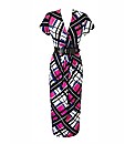 Petite Print Dress with Belt Length 38in
