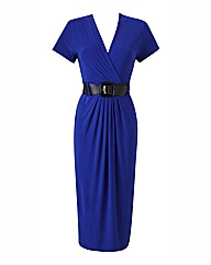 Petite Plain Dress with Belt Length 38in