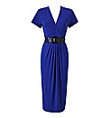 Petite Plain Dress with Belt Length 38in