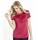 Satin Pleat Detail Blouse