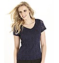 Stretch Lace Jersey Top 25in