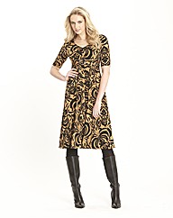 Print Buckle Trim Dress 41in