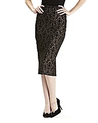 Ponte Lace Print Pencil Skirt 25in