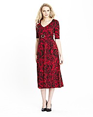 Print Buckle Trim Dress 45in