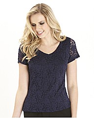 Stretch Lace Jersey Top 28in