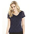 Stretch Lace Jersey Top 28in