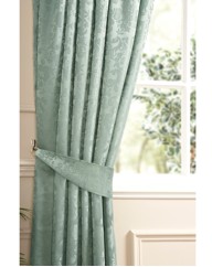 Damask Line Curtains & Tiebacks