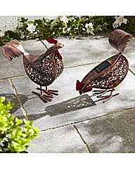 Metal Hen Set of Two