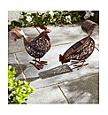 Metal Hen Set of Two