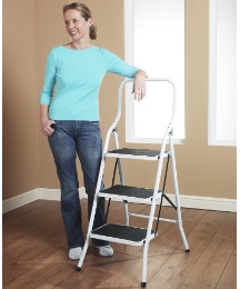 3 Step Safety Ladder with Handrail