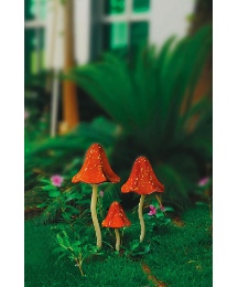 Set Of 3 Mushroom Windchimes