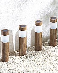 Pack of Four Oak Post Lights