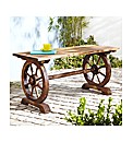 Cartwheel Wooden Garden Table