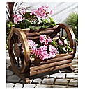 Wooden Cartwheel Planter