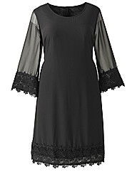 Crochet Trim Tunic Dress