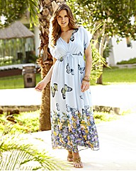 Butterfly Print Maxi Dress