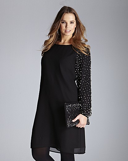 Beaded Raglan Sleeve Dress