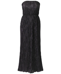 Pleat Crinkle Strapless Dress