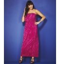 Pleat Crinkle Strapless Dress