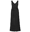 V-neck Glitter Jersey Maxi Dress