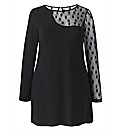 Layered Spot Mesh Patterned Top