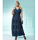 Animal Print Halterneck Maxi Dress