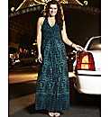 Animal Print Halterneck Maxi Dress