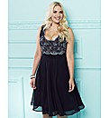 Short Beaded Dress with Back Ties