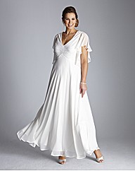 Beaded Angel Sleeve Wedding Dress