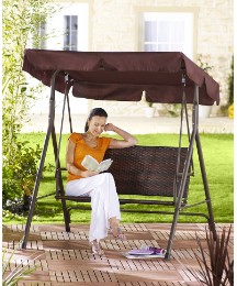 2 Seater Rattan Garden Swing
