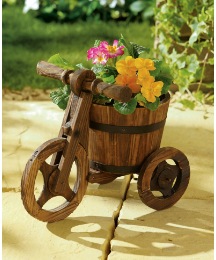 Wood Tricycle Planter
