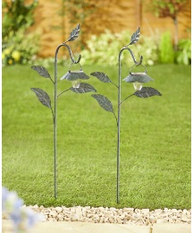 2 Solar Leaf Crook Lights