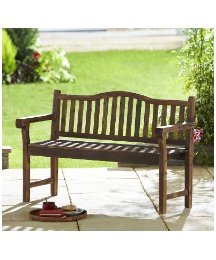 Burntwood Solid Wood Bench