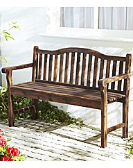 Burntwood Solid Wood Bench