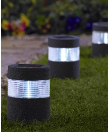 Set of 2 Stone Effect Solar Lights
