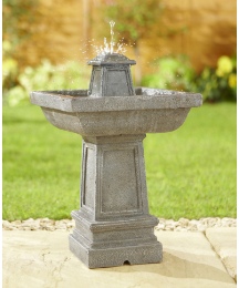 Square Solar Rock Fountain