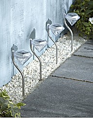 Set of 4 Diamond Solar Lights
