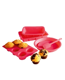 5 Piece Pink Silicone Bakeware