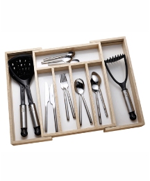 Rubber Wood Cutlery Tray