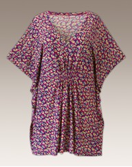 Shirred Front Print Jersey Top