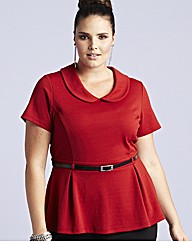 Belted Peplum Top