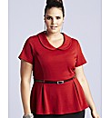 Belted Peplum Top