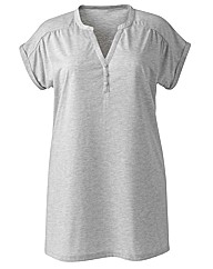 Button Trim Jersey Top Length 27in