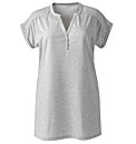 Button Trim Jersey Top Length 27in