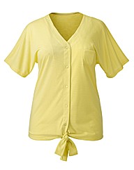 Plain Tie Hem Jersey Top
